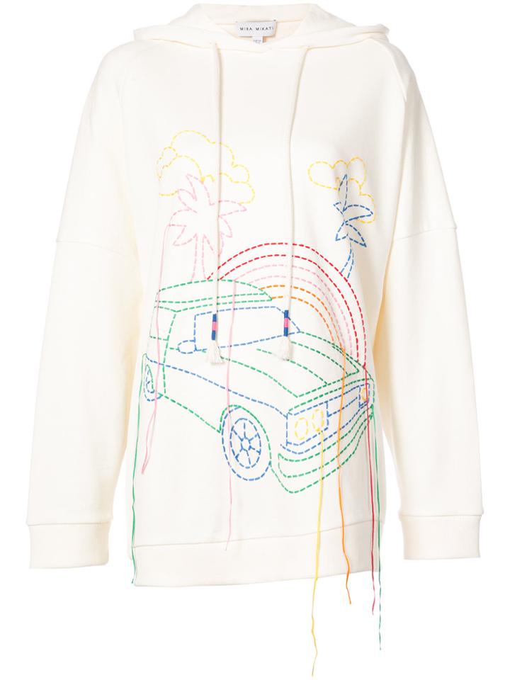 Mira Mikati Hand Embroidered Hoodie - White
