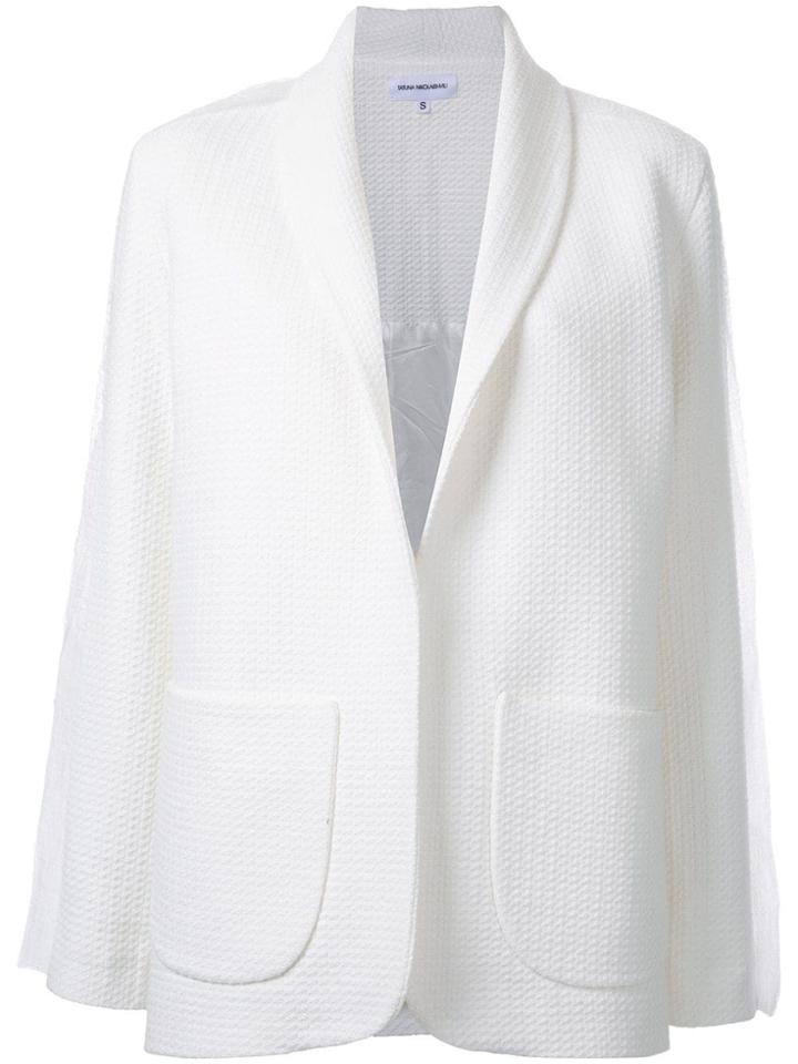 Tatuna Nikolaishvili Frill Detail Blazer - White