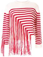 Portspure Fringed Striped Jumper - White