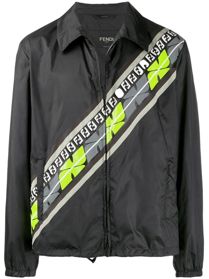 Fendi Logo Panel Lightweight Jacket - Black