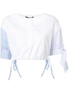 Alexander Wang - Henley Cropped Shirt - Women - Cotton - S, White, Cotton