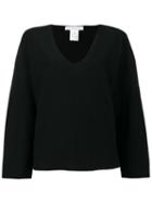 Fabiana Filippi V-neck Loose-fit Jumper, Women's, Size: 44, Black, Cotton