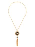 Versace 'medusa Tassel' Necklace, Women's, Metallic