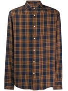 Deperlu Check Print Long Sleeve Shirt - Blue