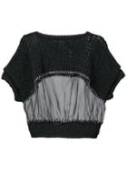 Comme Des Garçons Noir Kei Ninomiya Sheer Insert Half Sleeve Sweater -