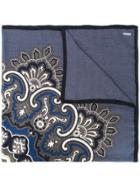 Tagliatore Large Paisley Pattern Scarf - Blue