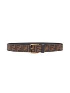 Fendi Embossed Double F Logo Belt - Brown