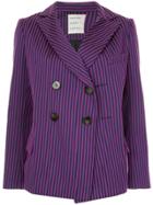 Maison Rabih Kayrouz Striped Double Breasted Blazer - Purple