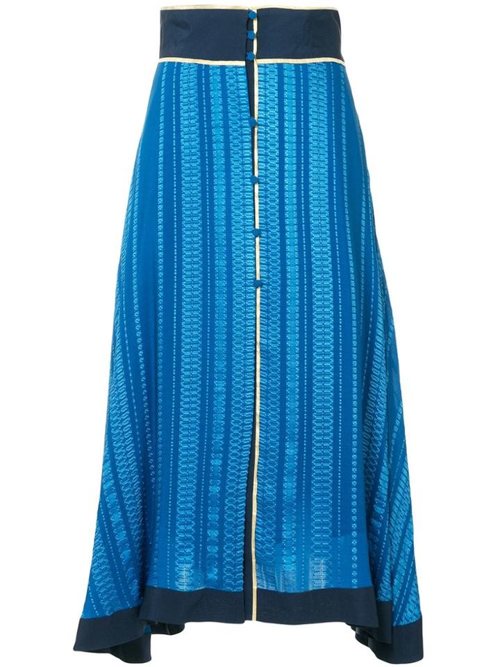 Zeus+dione Patterned Asymmetric Skirt - Rough Blue 124