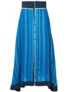 Zeus+dione Patterned Asymmetric Skirt - Rough Blue 124