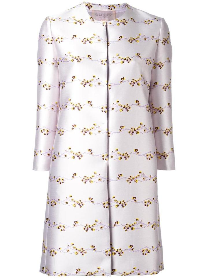Giambattista Valli Floral Jacquard Coat, Women's, Size: 46, Pink/purple, Polyester/polyamide/silk