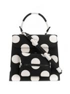 Pushbutton Polka Dot Tote - Black