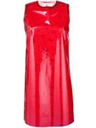 No21 Vinyl Overlay Lace Dress - Red