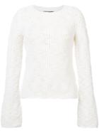 Derek Lam Bell Sleeve Raglan Sweater - White