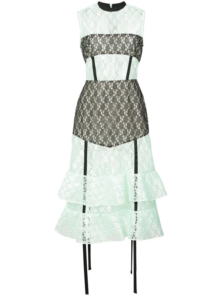 Sandy Liang Ruffle Lace Dress - Green