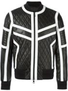 Neil Barrett Quilted Leather Jacket, Men's, Size: Medium, Black, Cupro/lamb Skin