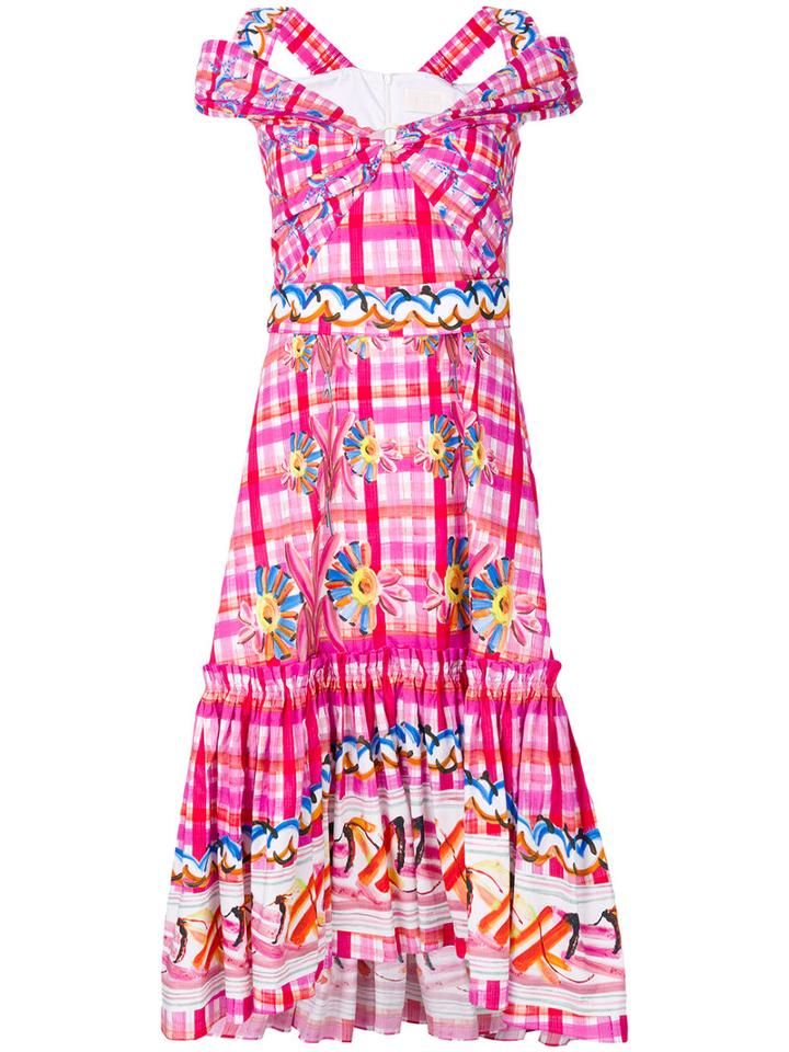Peter Pilotto - Printed Dress - Women - Cotton - 10, Pink/purple, Cotton