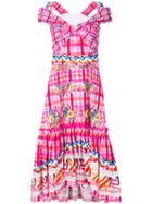 Peter Pilotto - Printed Dress - Women - Cotton - 10, Pink/purple, Cotton