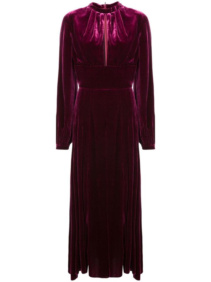 Raquel Diniz Long Textured Dress - Pink & Purple