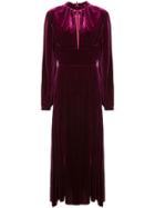 Raquel Diniz Long Textured Dress - Pink & Purple