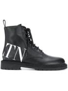 Valentino Vltn Combat Boots - Black