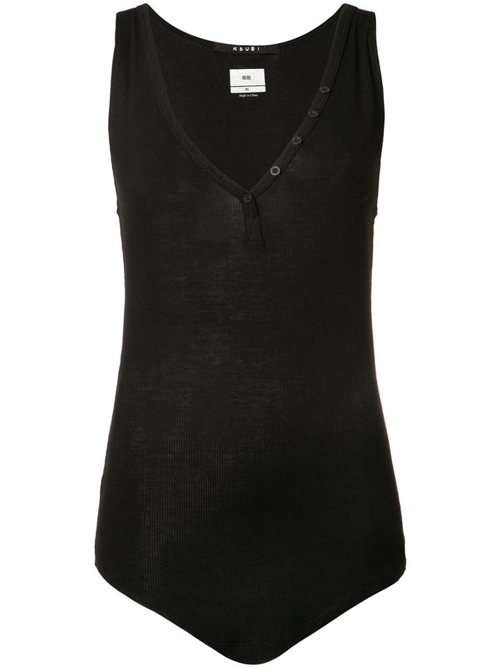 Ksubi - V-neck Tank Top - Women - Spandex/elastane/rayon - Xs, Black, Spandex/elastane/rayon