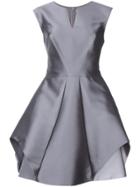 Halston Heritage Flared Metallic Dress - Grey