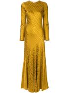 Layeur Printed Bias Cut Maxi Dress - Yellow