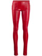 Rick Owens Leather Biker Trousers - Red
