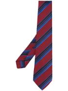 Kiton Stripe Print Tie - Red