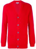 Lanvin - Ribbed Cardigan - Men - Polyamide/wool - Xs, Red, Polyamide/wool