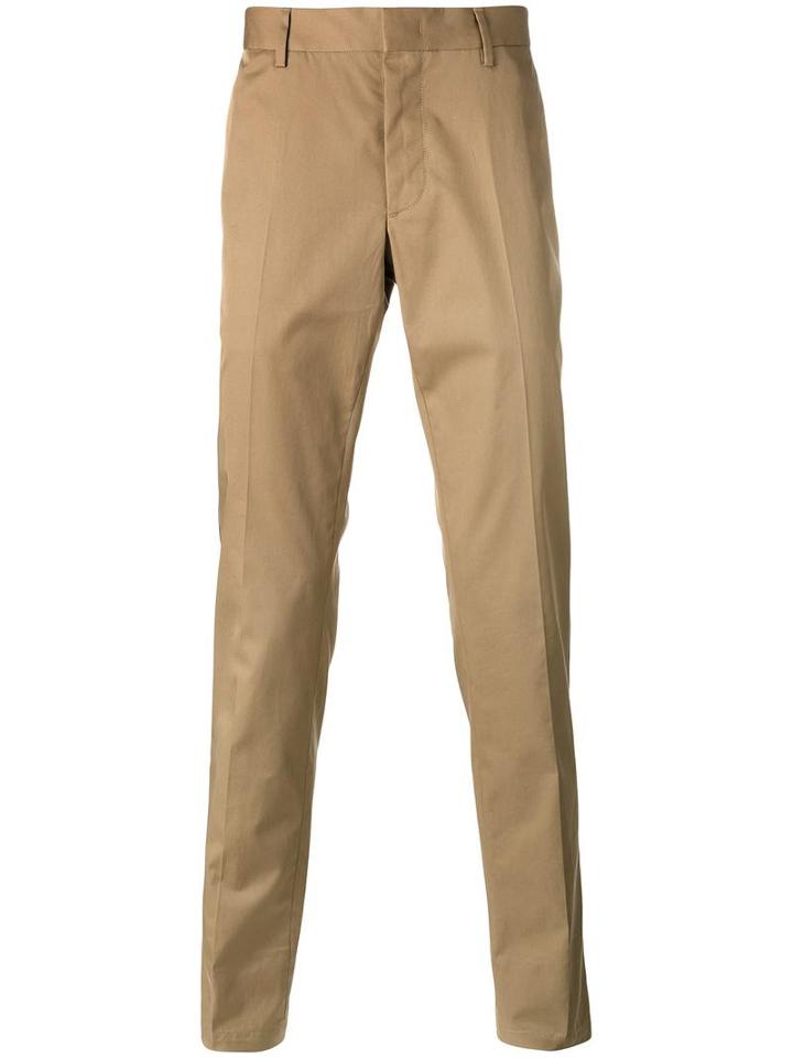 Lanvin Stripe Detail Chinos, Men's, Size: 54, Nude/neutrals, Cotton