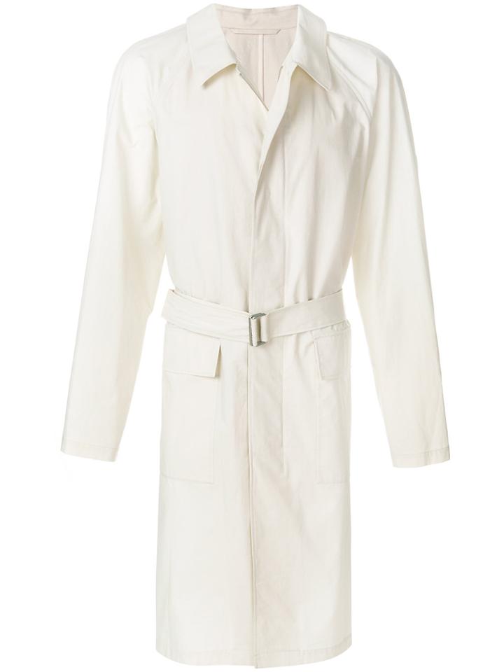 Lemaire Flap Pockets Long Coat - White
