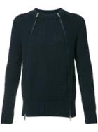 Sacai Zipped Sweater, Men's, Size: 1, Blue, Cotton/acrylic