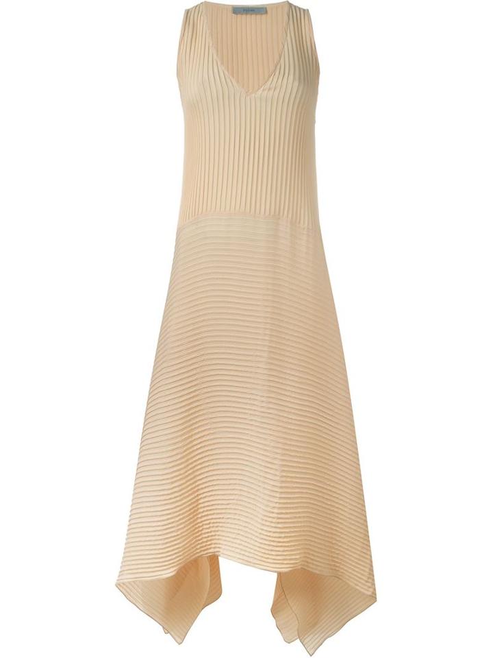Dusan Pleated Dress, Women's, Size: L, Nude/neutrals, Silk