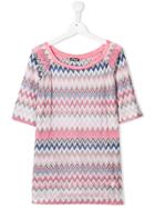 Mc2 Saint Barth Kids Zigzag Print Dress - Pink