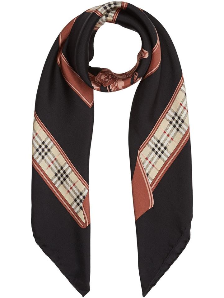 Burberry Archive Scarf Print Silk Square Scarf - Black
