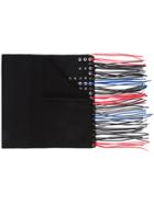 Alexander Mcqueen Threaded Eyelet Detail Scarf - Black