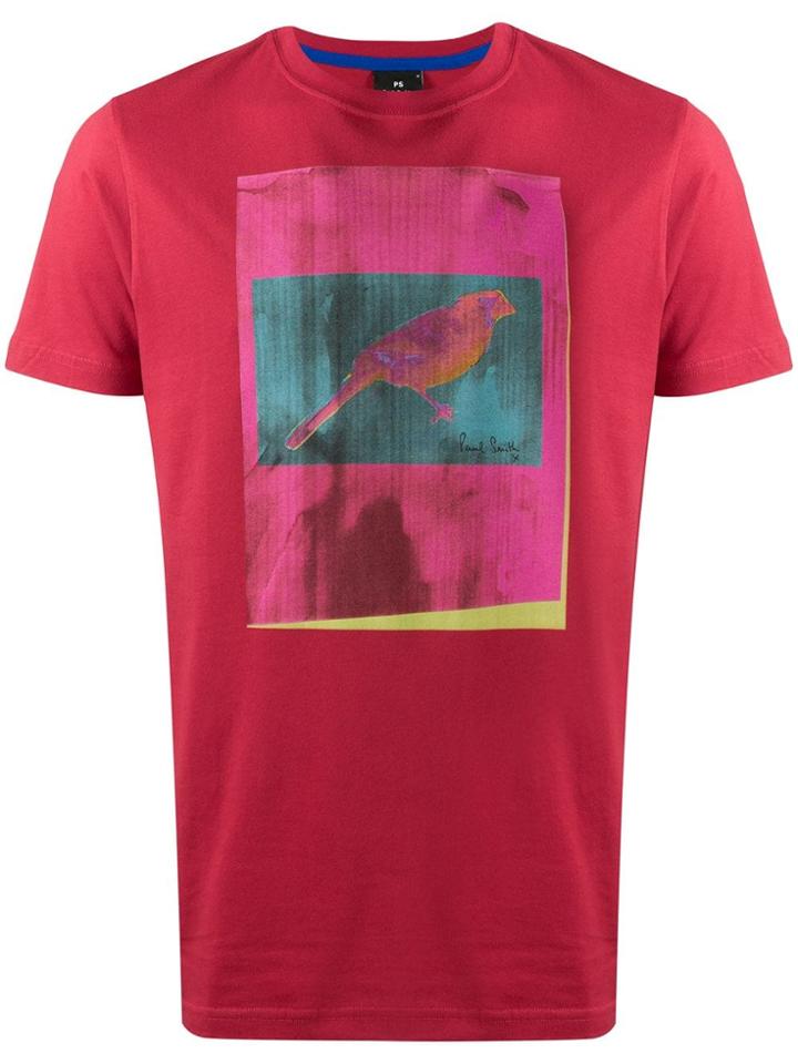 Ps Paul Smith Bird Photo T-shirt - Red