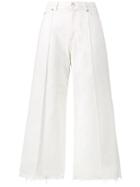 Alexander Mcqueen White High Waisted Culotte Jeans