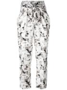 Max Mara - Beige Printed Trousers - Women - Silk - 42, Women's, White, Silk