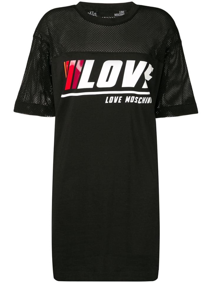 Love Moschino Mesh Insert T-shirt Dress - Black