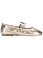 Red Valentino Red(v) Flower Puzzle Ballerinas - Metallic