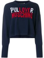Love Moschino Logo Cropped Sweater - Blue