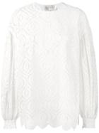 Zimmermann Oversized Crochet Blouse, Size: 3, White, Cotton