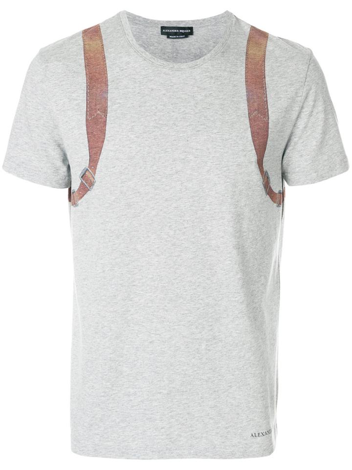 Alexander Mcqueen Harness Print T-shirt - Grey