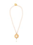Céline Vintage Faux Pearl Necklace - Metallic