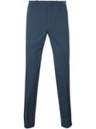 Corneliani Straight Leg Trousers, Men's, Size: 48, Blue, Cotton/spandex/elastane