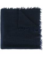 Faliero Sarti Raw Edge Scarf, Women's, Black, Silk/cashmere/virgin Wool