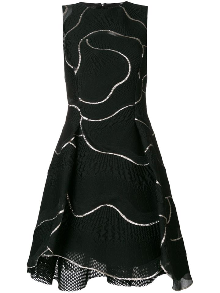 Talbot Runhof Asymmetric Georgette Dress - Black